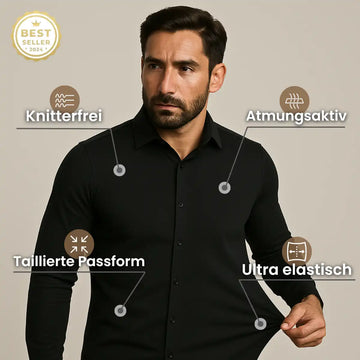 Knitterfreies Hemd mit tailliertem Schnitt