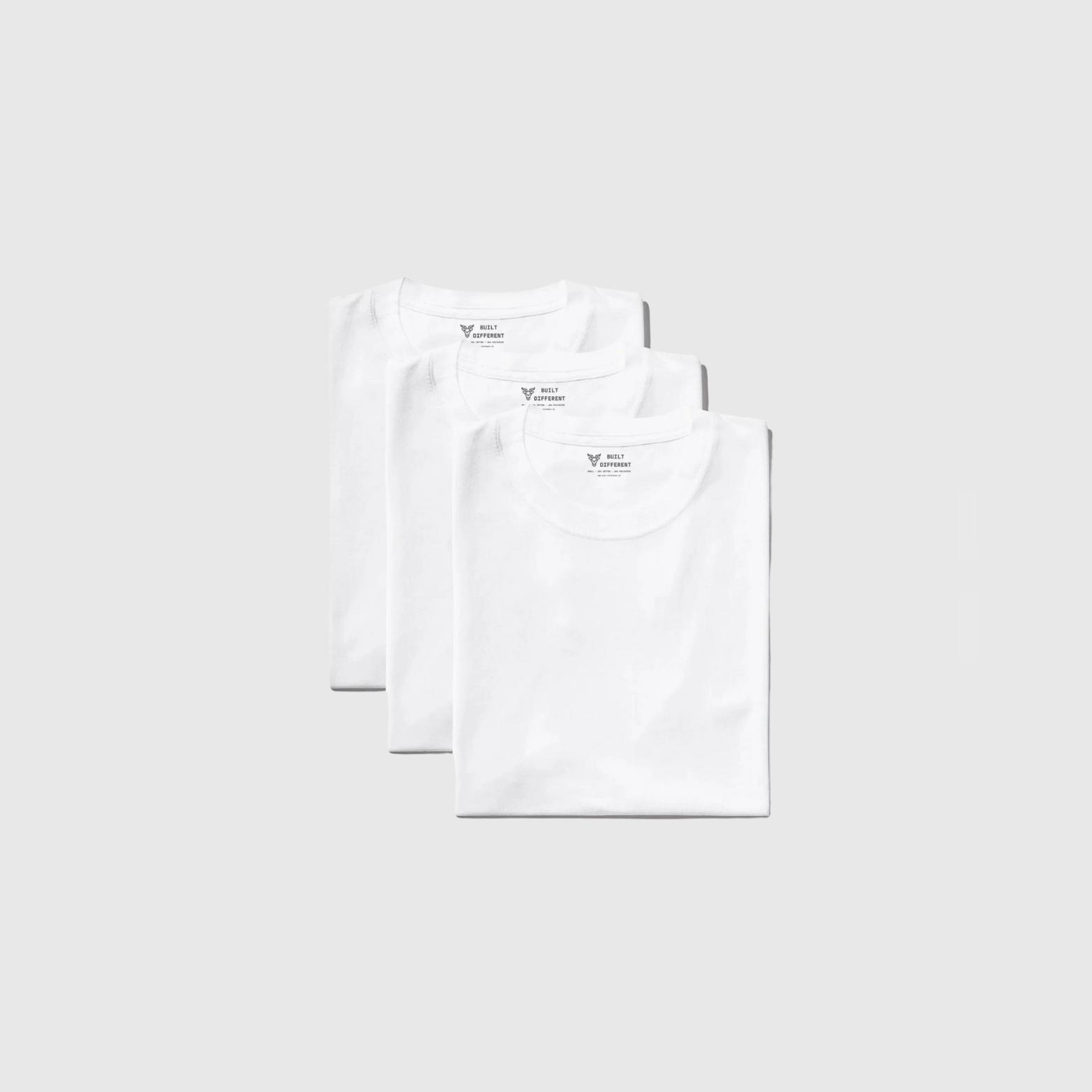 Pack x3 All-White Round Neck