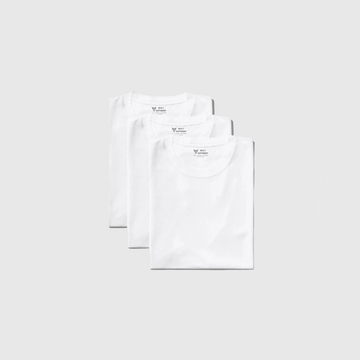 Pack x3 All-White Round Neck